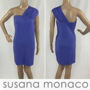 SUSANA MONACO ONE SHOULDER BUILT IN BRA DRESS